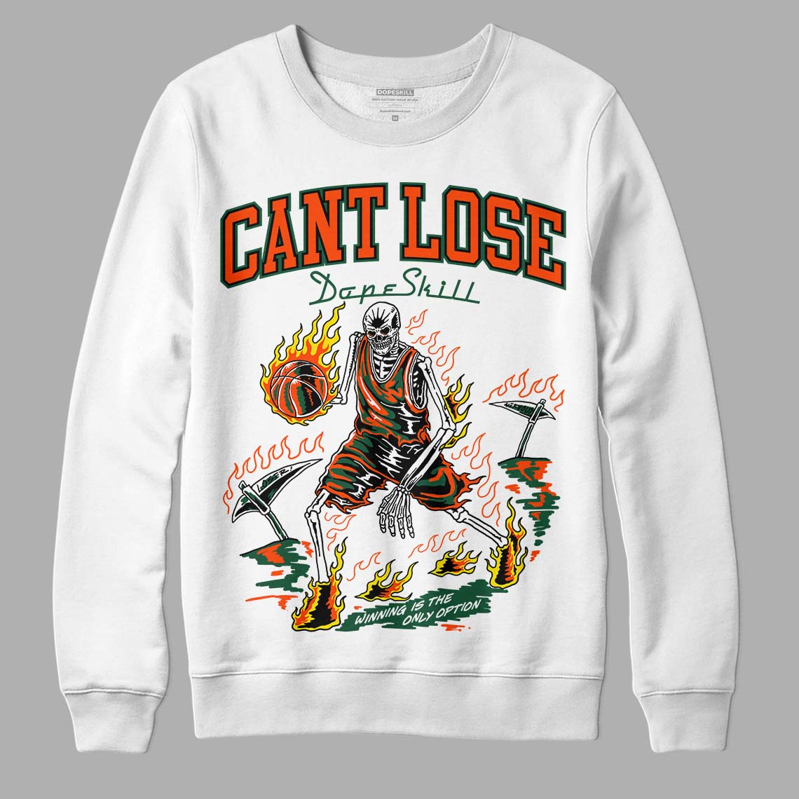 Dunk Low Team Dark Green Orange DopeSkill Sweatshirt Cant Lose Graphic