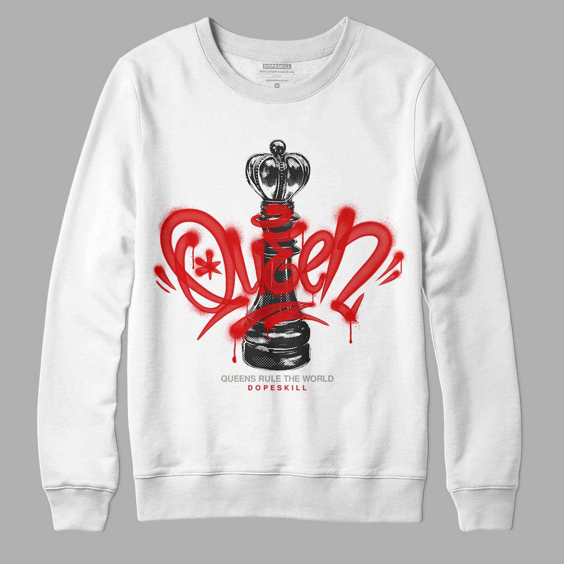 Fire Red 3s DopeSkill Sweatshirt Queen Chess Graphic
