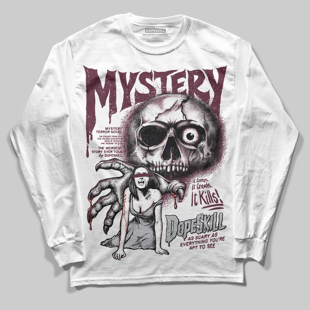 Burgundy 5s DopeSkill Long Sleeve T-Shirt Mystery Ghostly Grasp Graphic