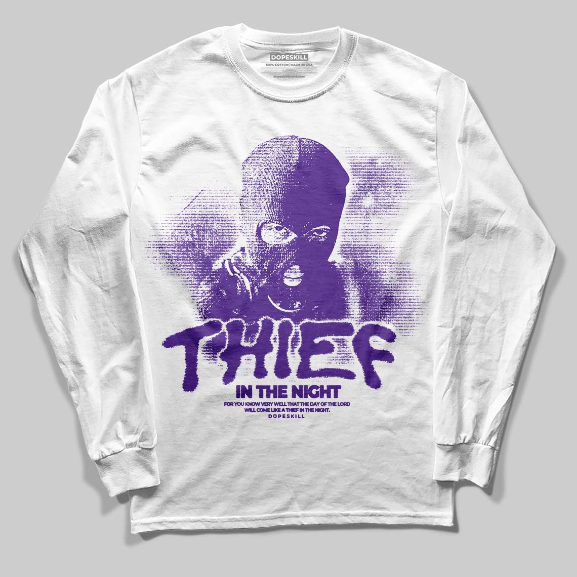 PURPLE Collection DopeSkill Long Sleeve T-Shirt Thief In The Night Graphic