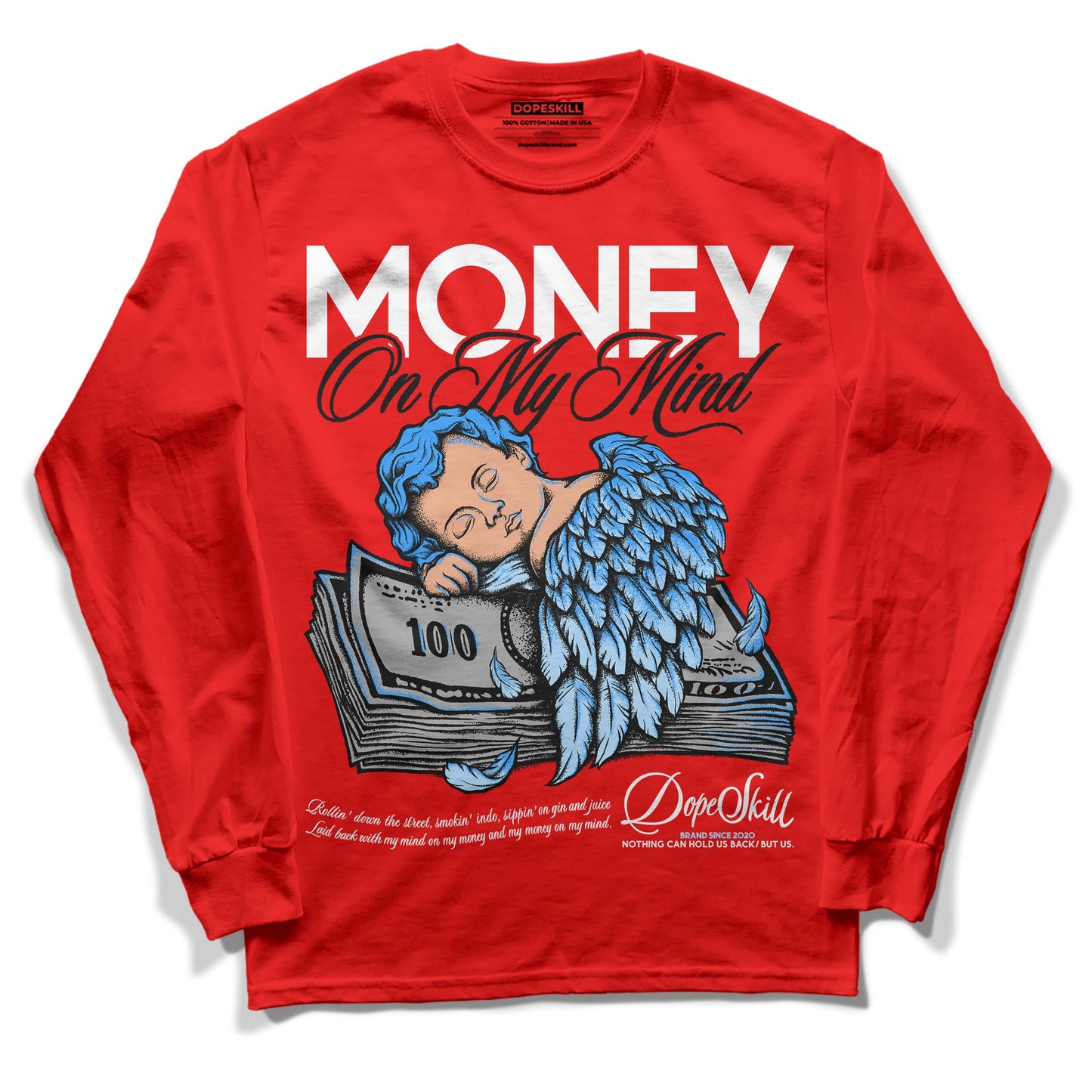 Cherry 11s DopeSkill Varsity Red Long Sleeve T-Shirt MOMM Graphic