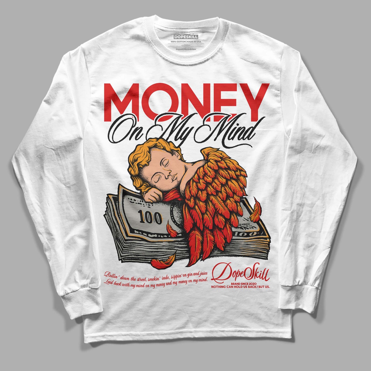 Fire Red 3s DopeSkill Long Sleeve T-Shirt MOMM Graphic