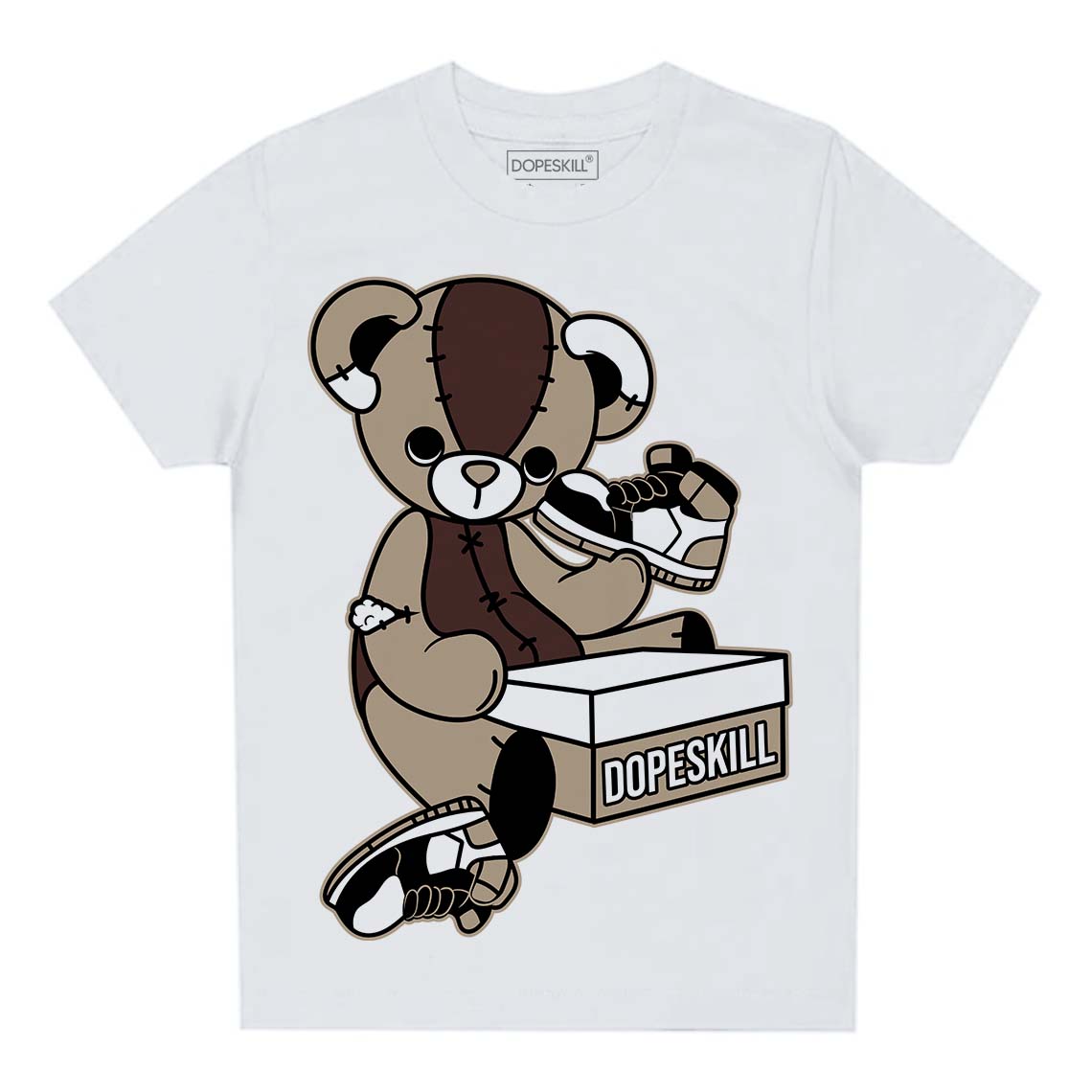 Latte 1s DopeSkill Toddler Kids T-shirt Sneakerhead BEAR Graphic