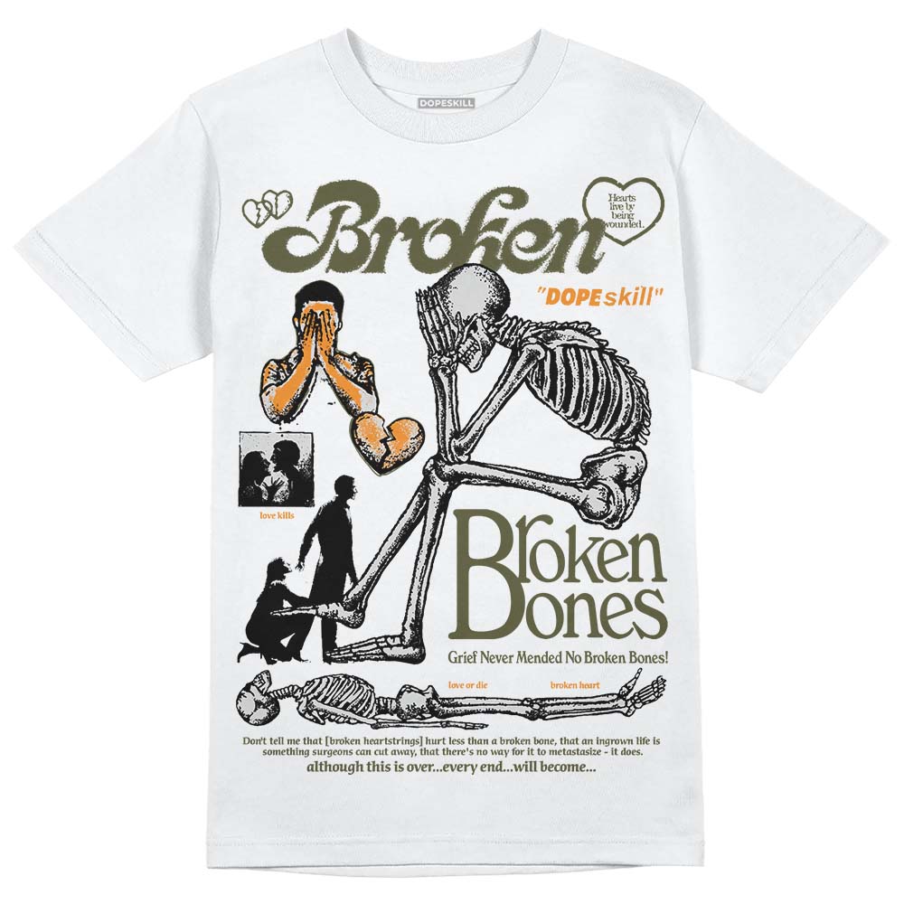Olive 5s DopeSkill T-Shirt Broken Bones Graphic