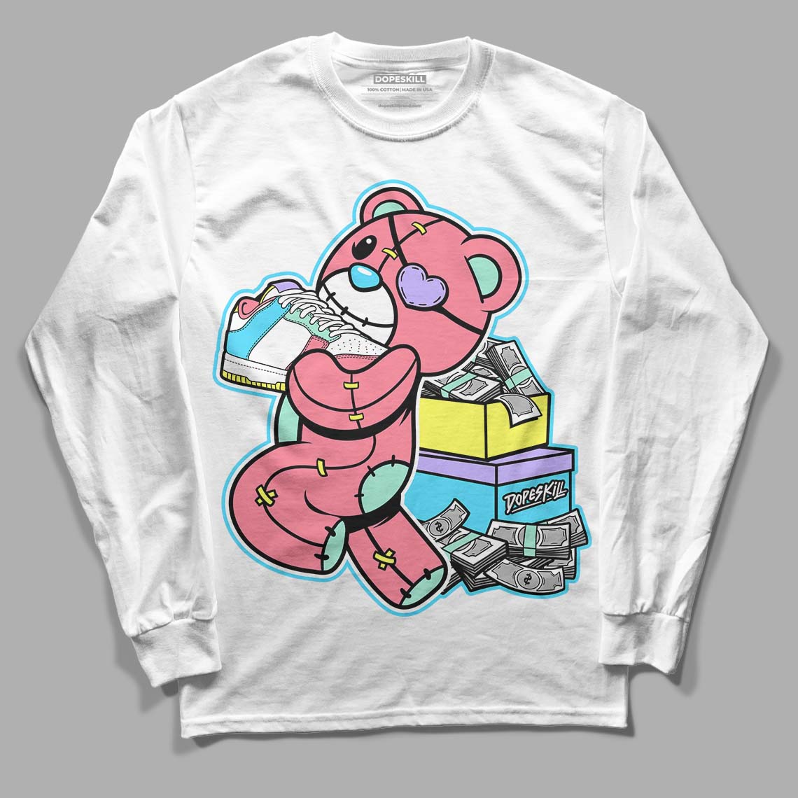 Candy Easter Dunk Low DopeSkill Long Sleeve T-Shirt Bear Steals Sneaker Graphic