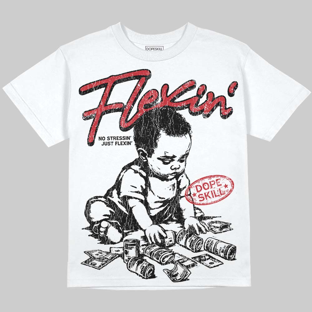 Bred 11s DopeSkill Oversize Print T-Shirt Flexin' Graphic