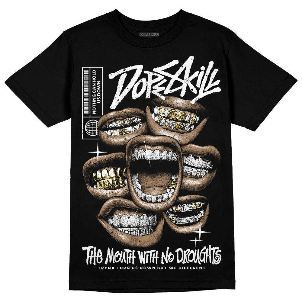 Black and White Collection DopeSkill T-Shirt The Mouth With No Droughts Graphic