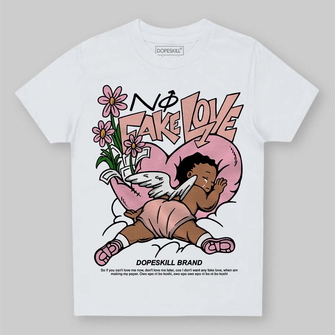 Legend Pink 11s DopeSkill Toddler Kids T-shirt No Fake Love Graphic
