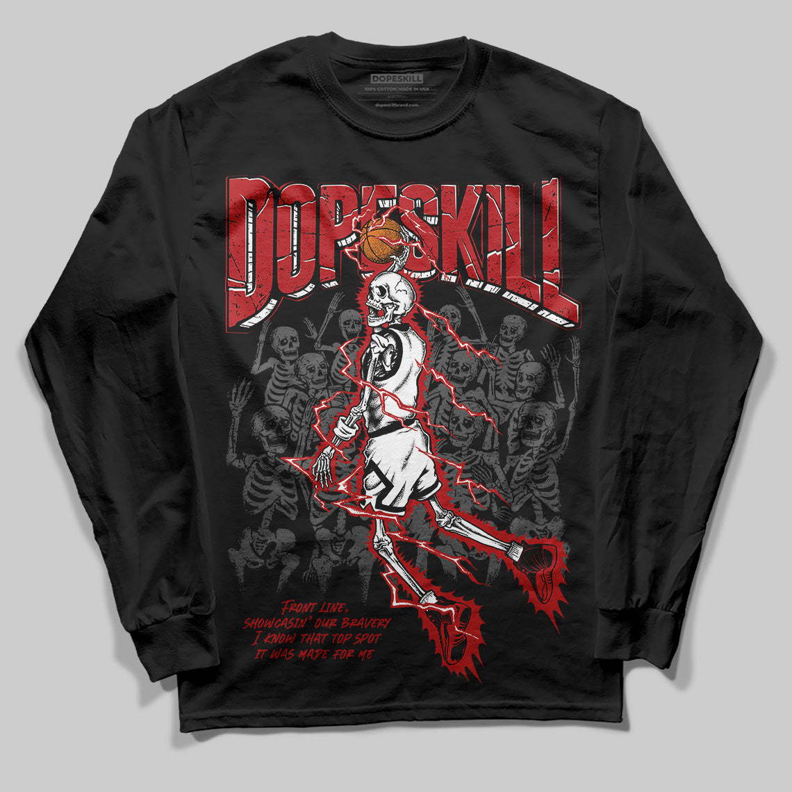 Flu Game 12s DopeSkill Long Sleeve T-Shirt Thunder Dunk Graphic