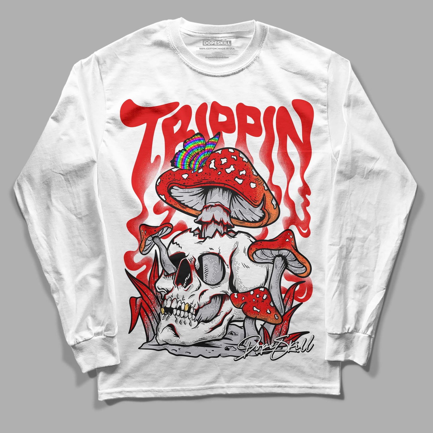 Red Cement 4S DopeSkill Long Sleeve T-Shirt Trippin Graphic