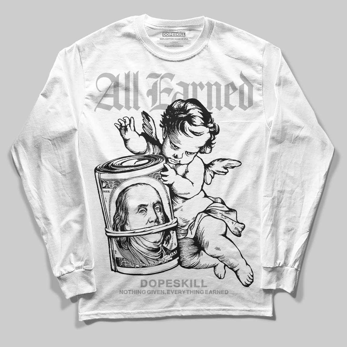 Dunk Panda White Black DopeSkill Long Sleeve T-Shirt All Earned Graphic