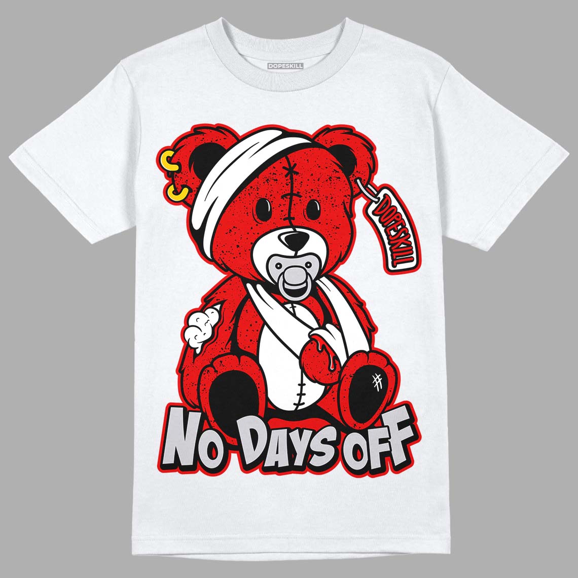 Red Cement 4S DopeSkill T-Shirt Hurt Bear Graphic