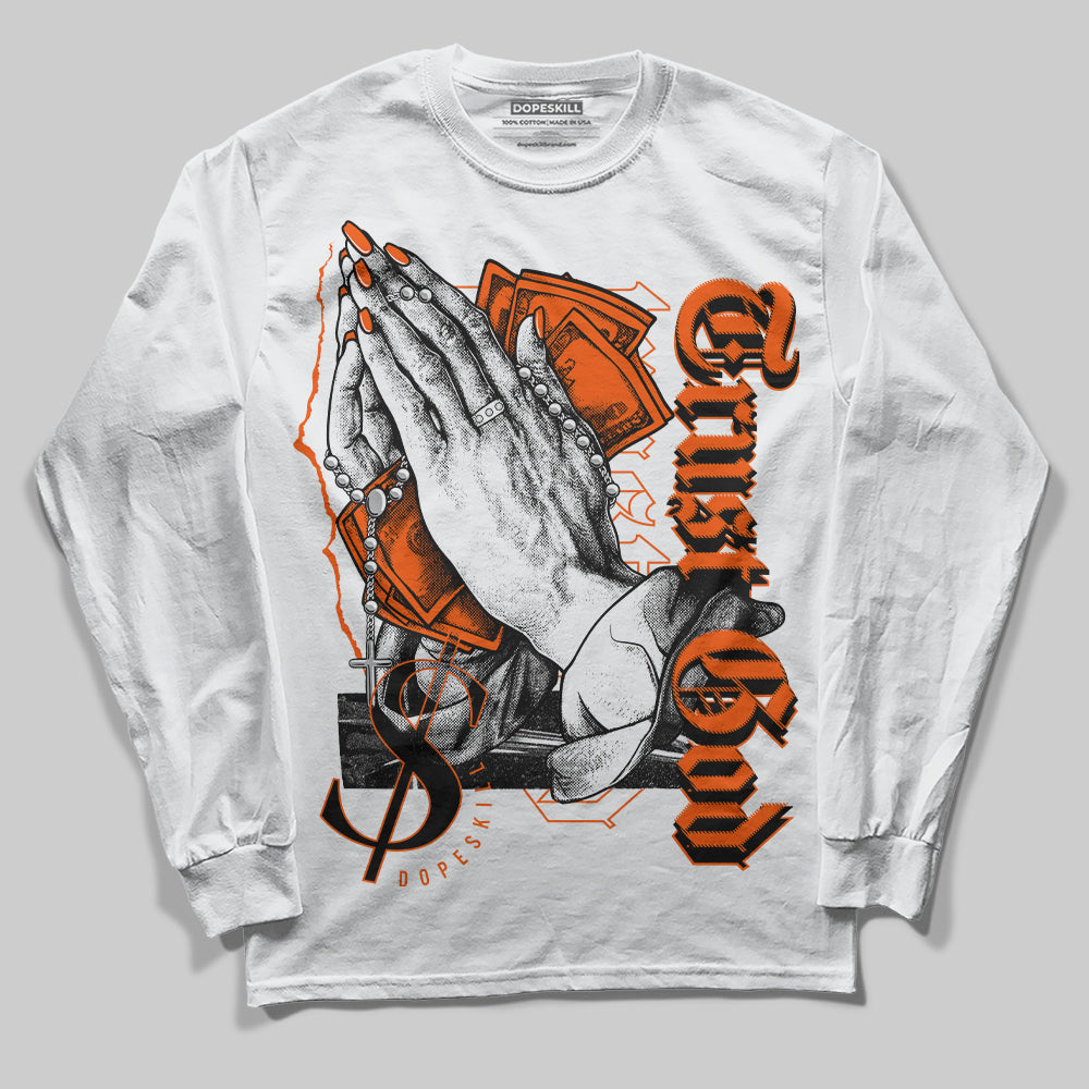 Orange Milk DopeSkill Long Sleeve T-Shirt Trust God Graphic