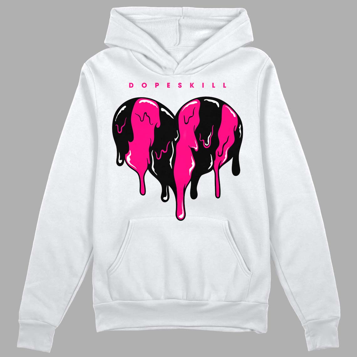 Fierce Pink 1s DopeSkill Hoodie Sweatshirt Slime Drip Heart Graphic