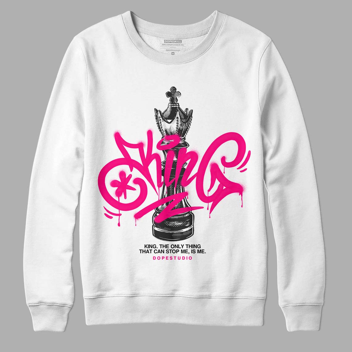 Fierce Pink 1s DopeSkill Sweatshirt King Chess Graphic