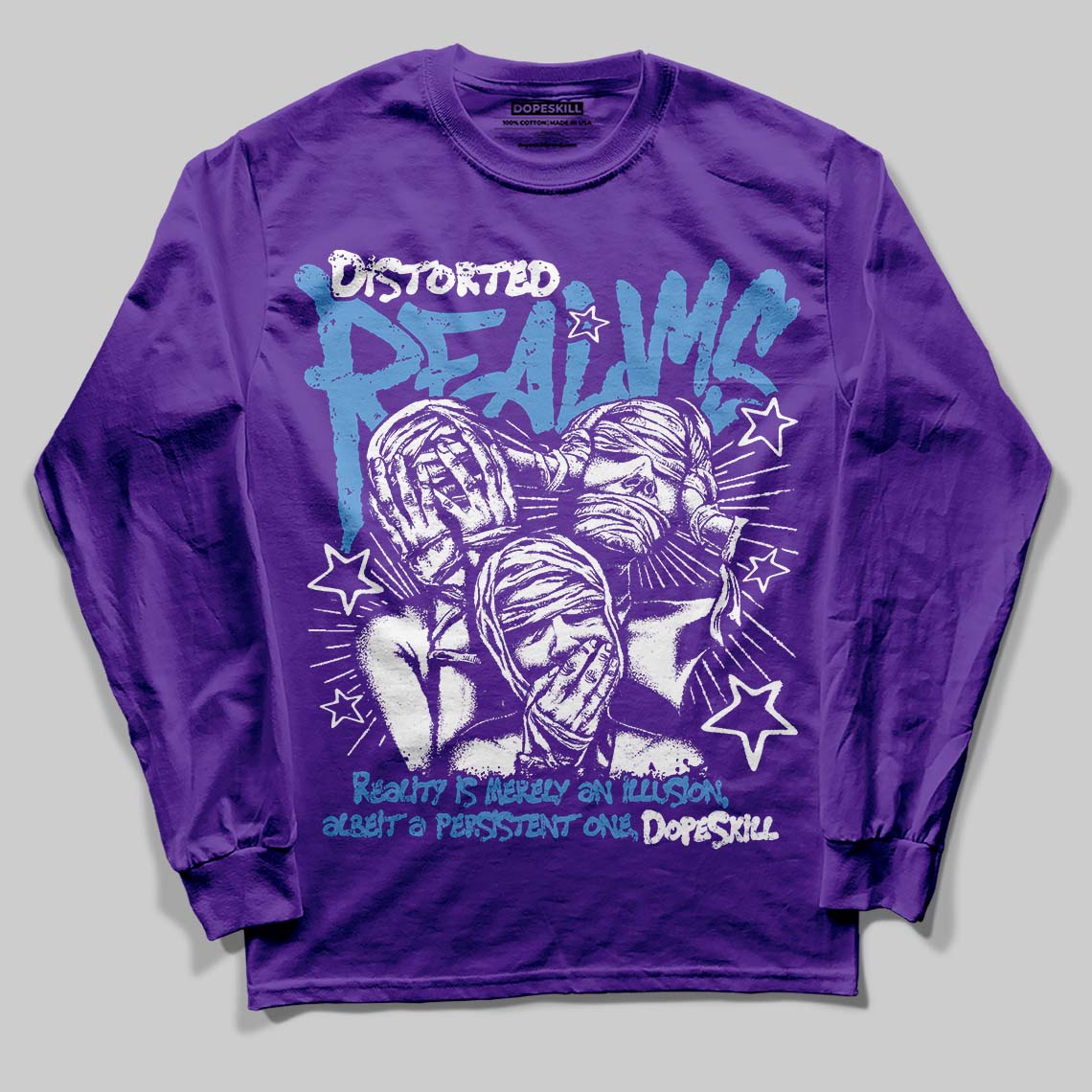 PURPLE Collection DopeSkill Long Sleeve T-Shirt Distorted Realms Graphic