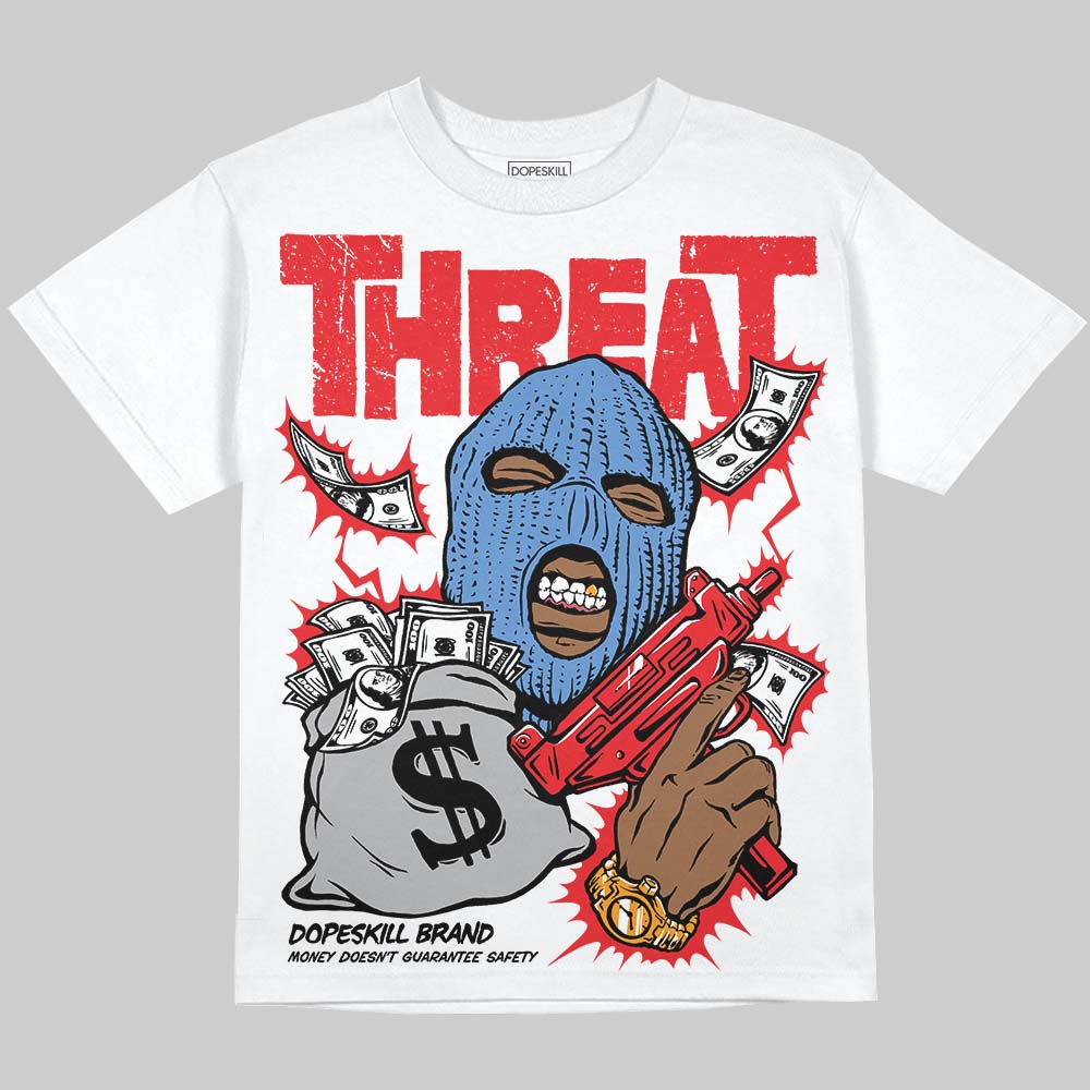 Cherry 11s DopeSkill Oversize Print T-Shirt Under Threat Graphic