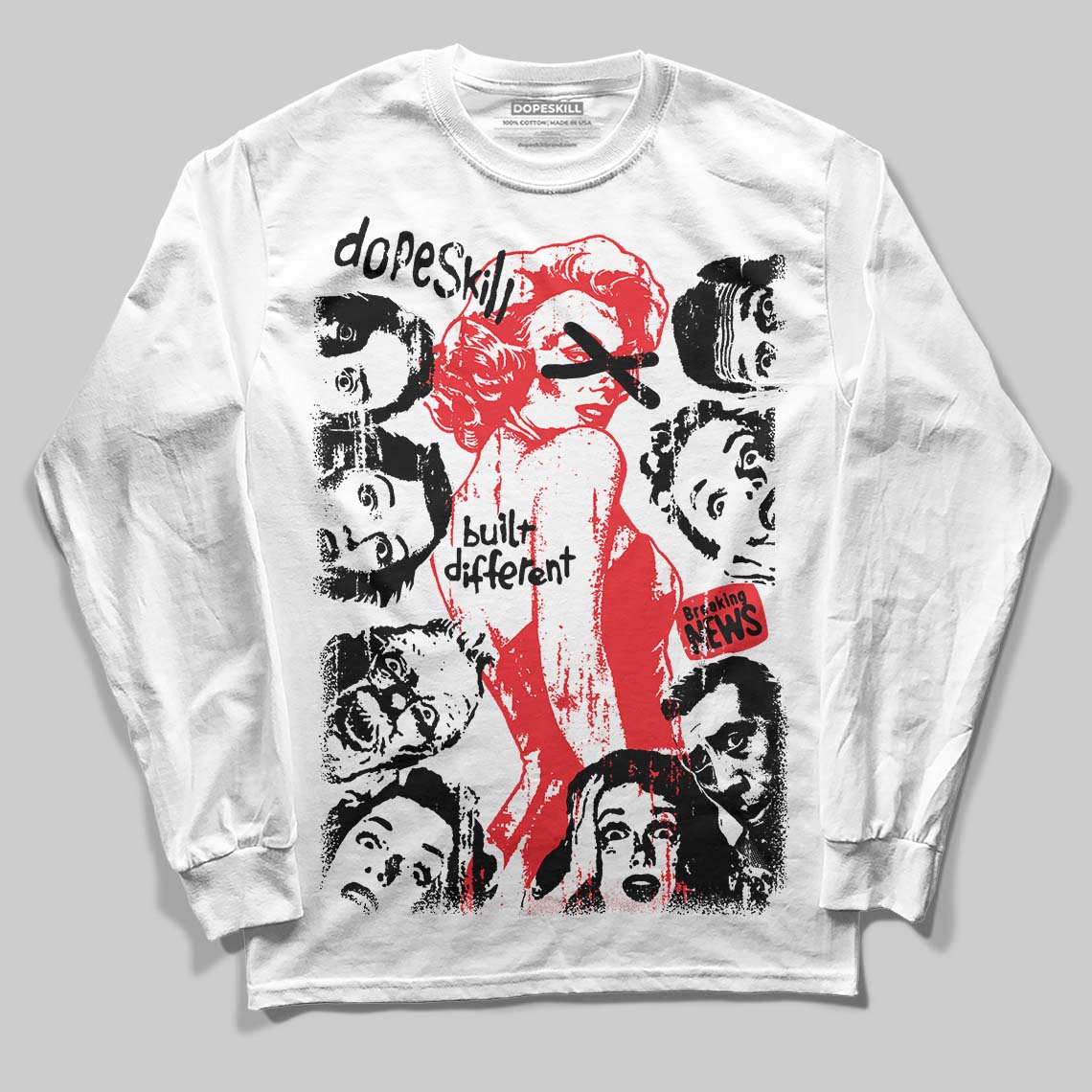 Cherry 11s DopeSkill Long Sleeve T-Shirt Built Different Graphic