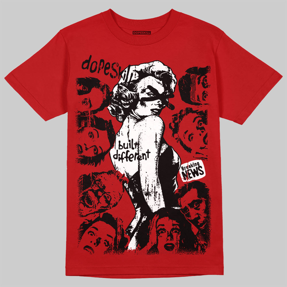 Cherry 11s DopeSkill T-Shirt Built Different Graphic