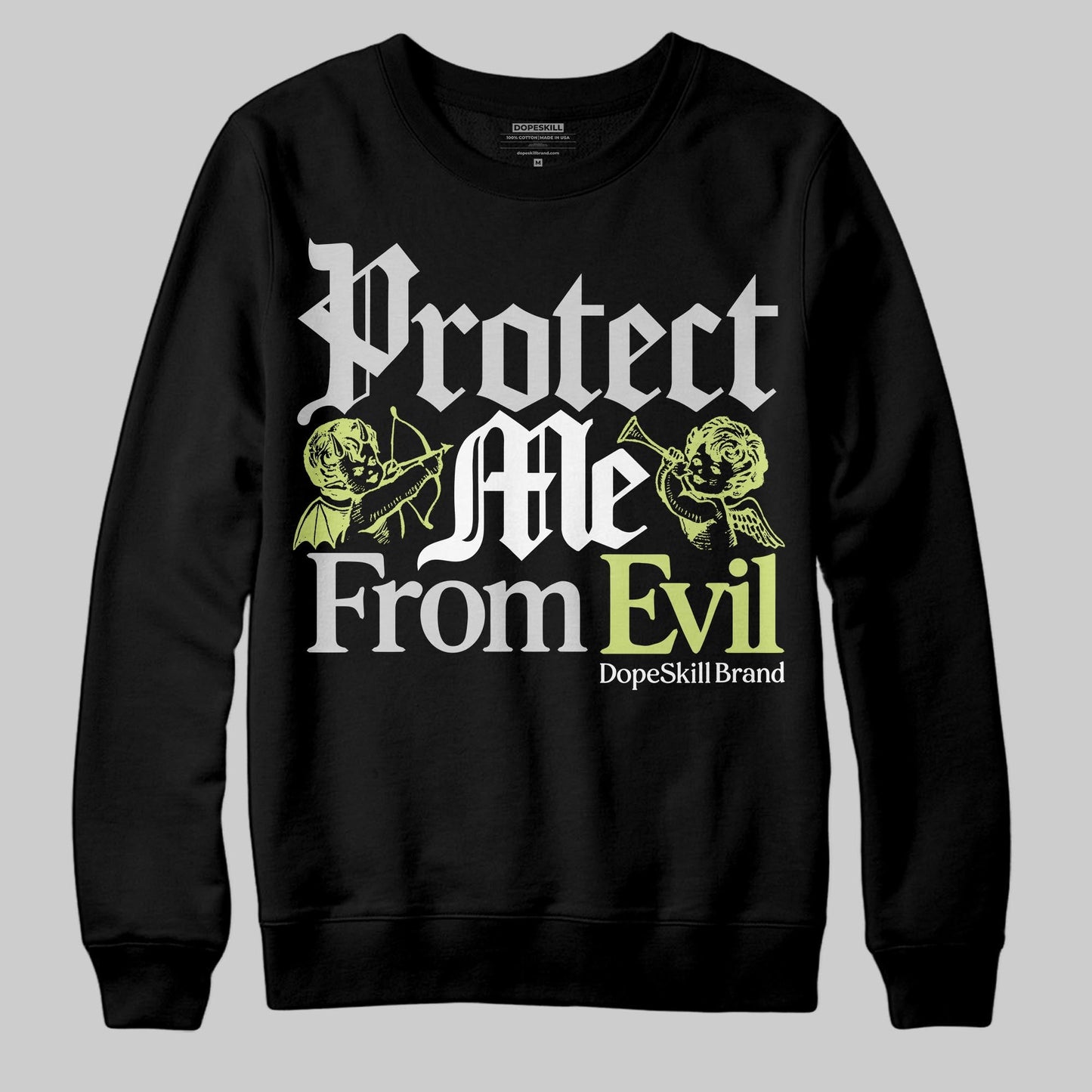 Light Lemon Twist 4s DopeSkill Sweatshirt Protect Me From Evil Graphic
