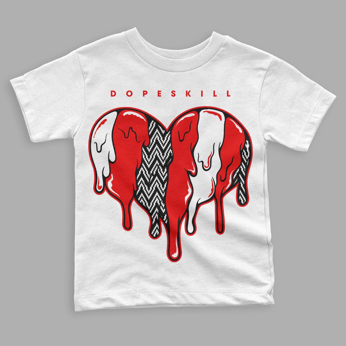 Cherry 12s DopeSkill Toddler Kids T-shirt Slime Drip Heart Graphic