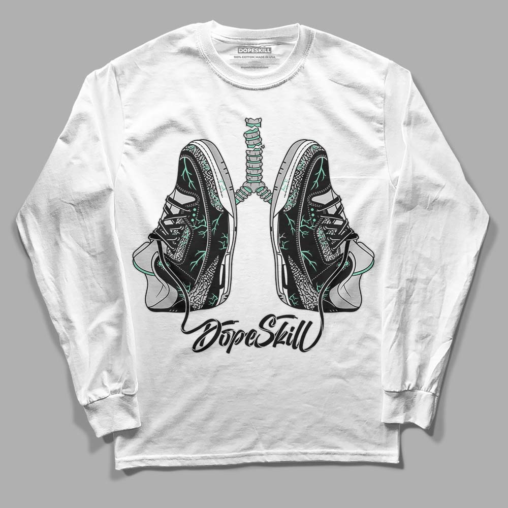Green Glow 3s DopeSkill Long Sleeve T-Shirt Breathe Graphic