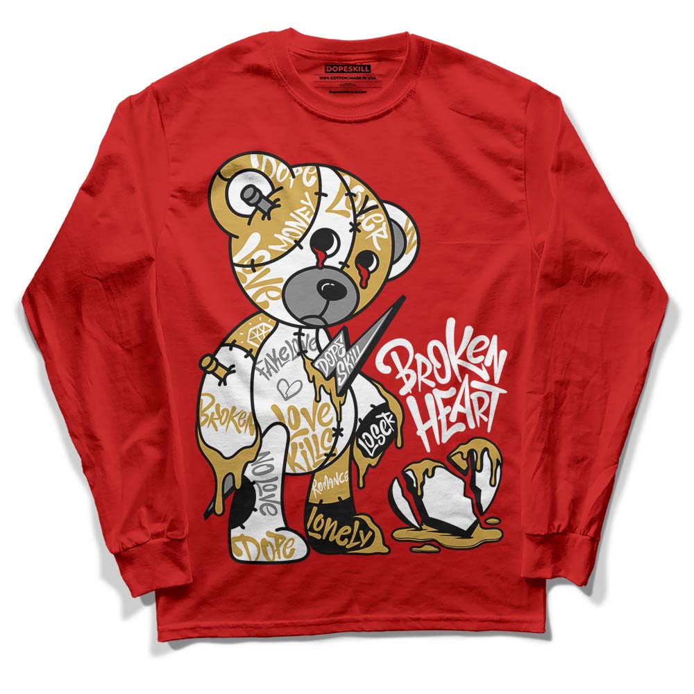 Red Collection DopeSkill Red Long Sleeve T-Shirt Broken Heart Graphic