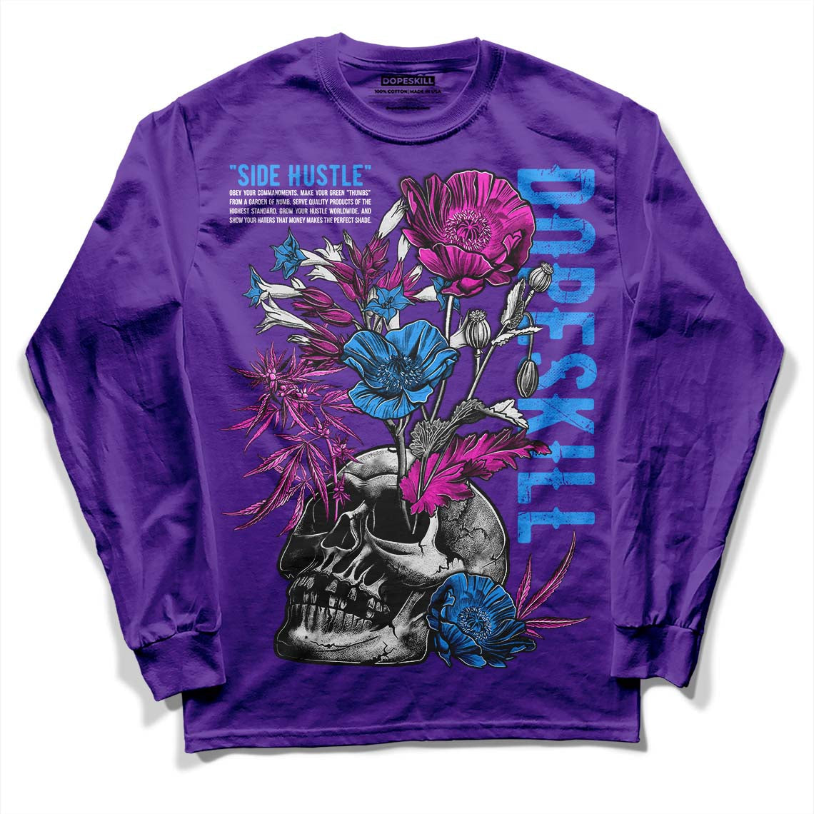 Court Purple 13s DopeSkill Purple Long Sleeve T-Shirt Side Hustle Graphic