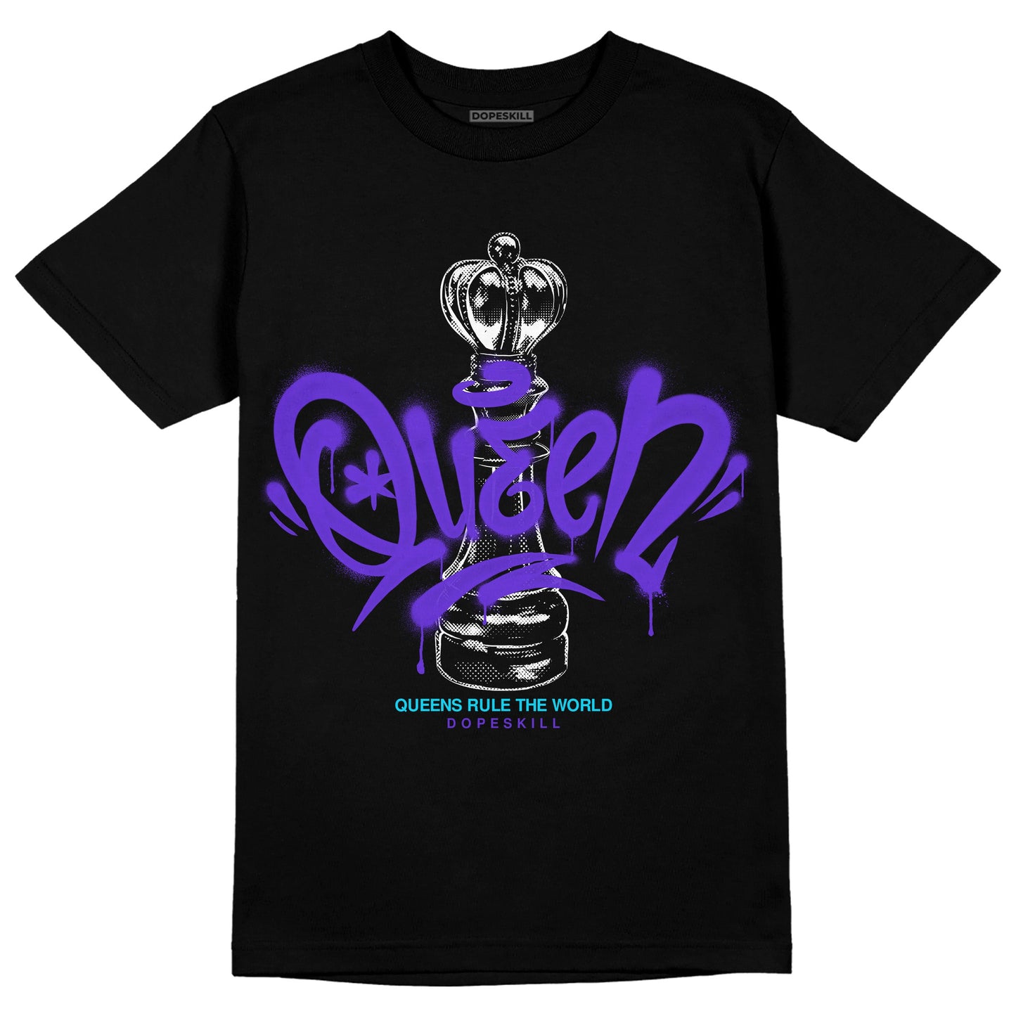 Aqua 6s DopeSkill T-Shirt Queen Chess Graphic