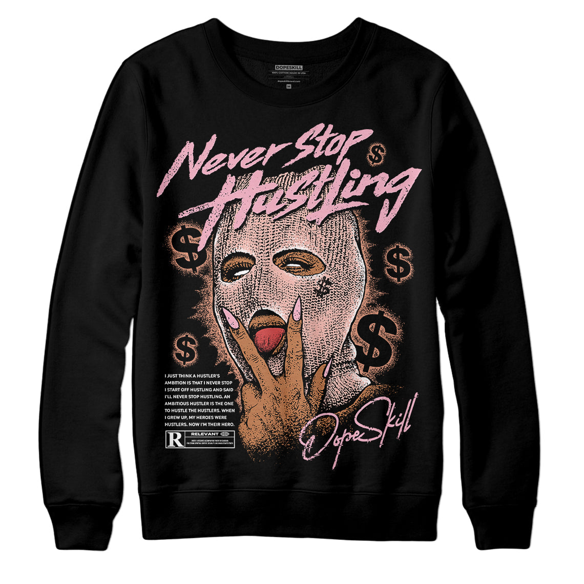 Legend Pink 11s DopeSkill Sweatshirt Never Stop Hustling Graphic