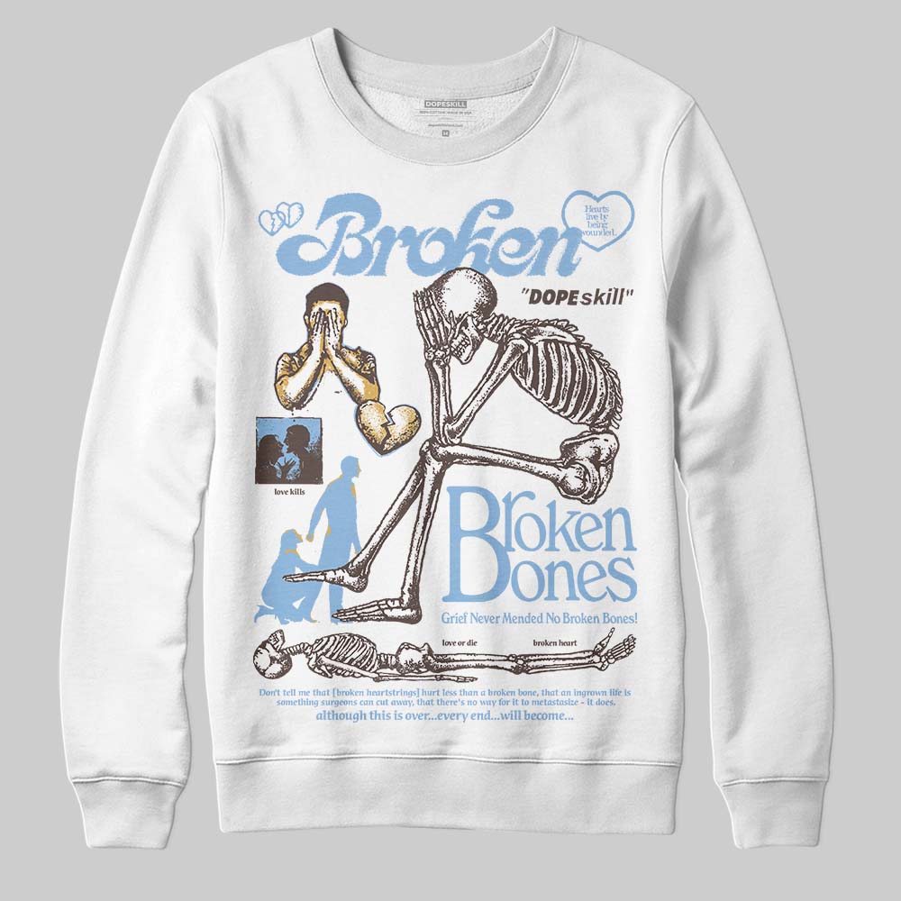 Handball Spezial Light Blue DopeSkill Sweatshirt Broken Bones Graphic