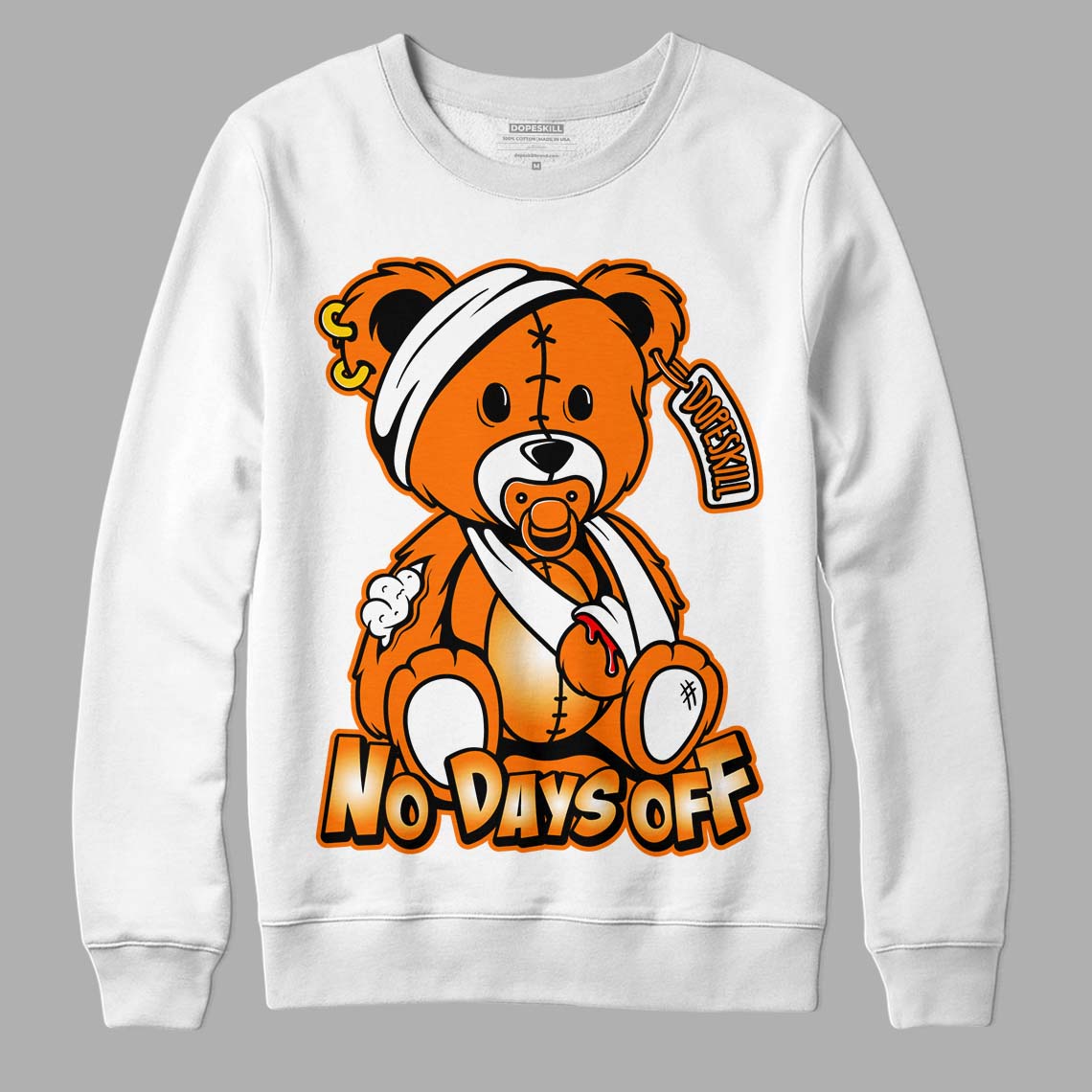 Dunk Low Magma Orange DopeSkill Sweatshirt Hurt Bear Graphic
