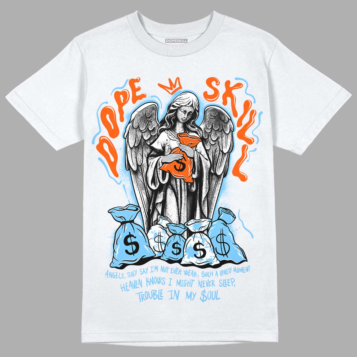 Dunk Low Futura University Blue DopeSkill T-Shirt Angels Graphic