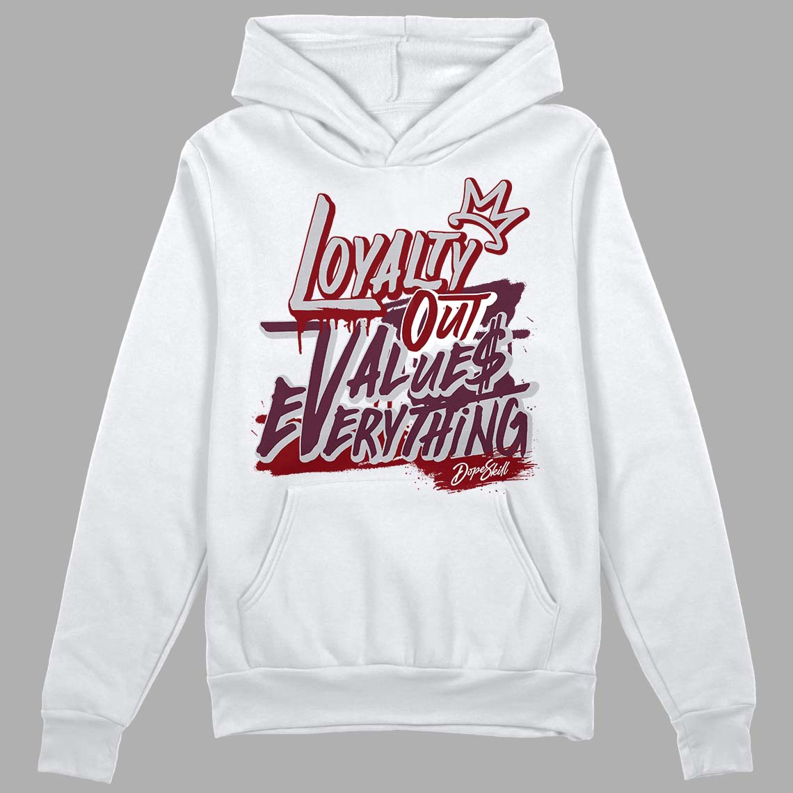 Burgundy 5s DopeSkill Hoodie Sweatshirt LOVE Graphic