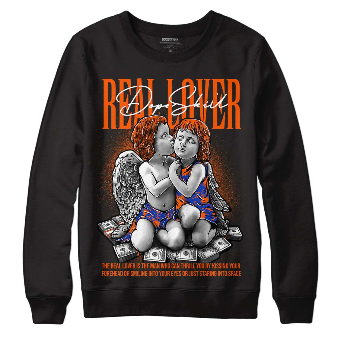 Dunk Low Futura Orange Blaze DopeSkill Sweatshirt Real Lover Graphic