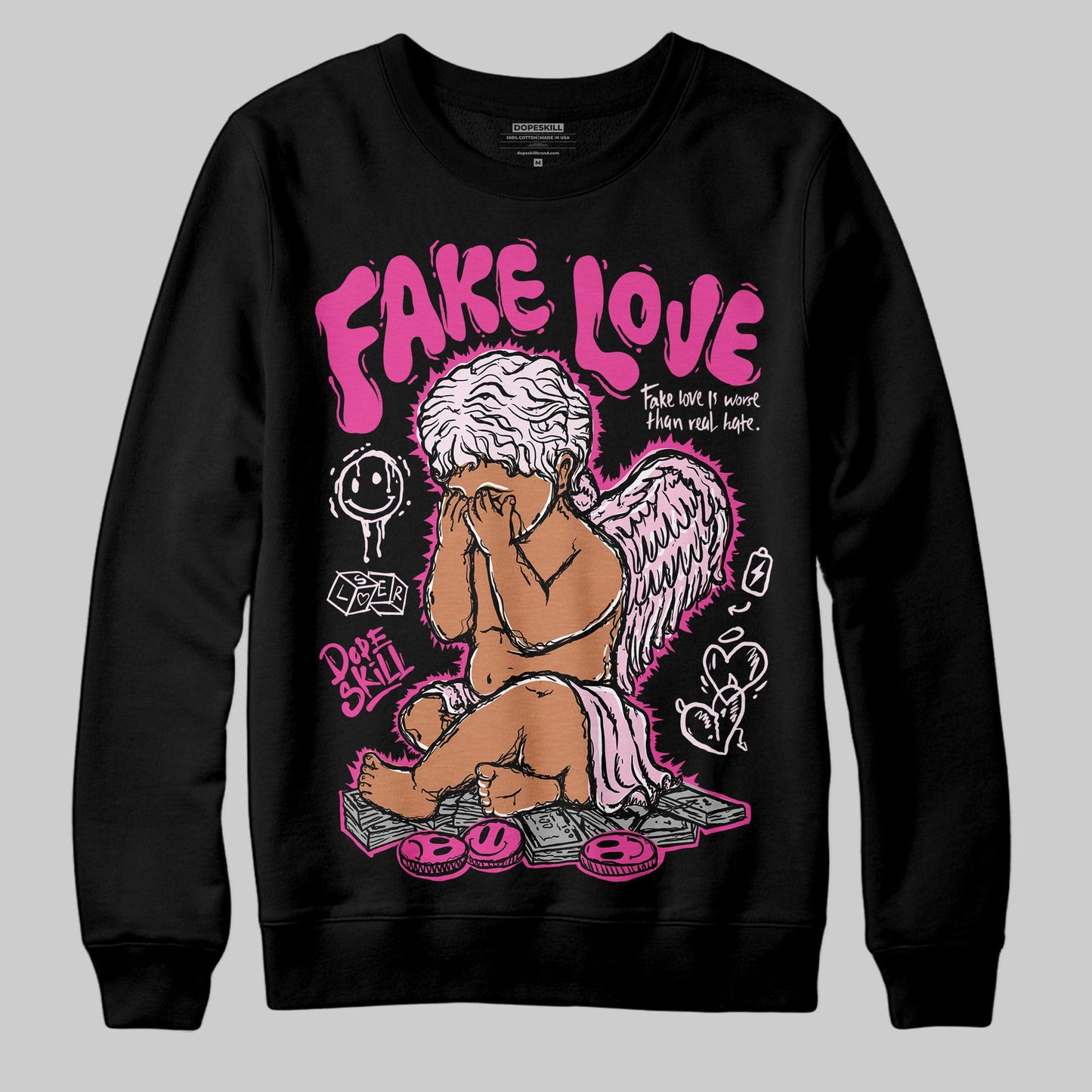 Pink Collection DopeSkill Sweatshirt False Love Graphic
