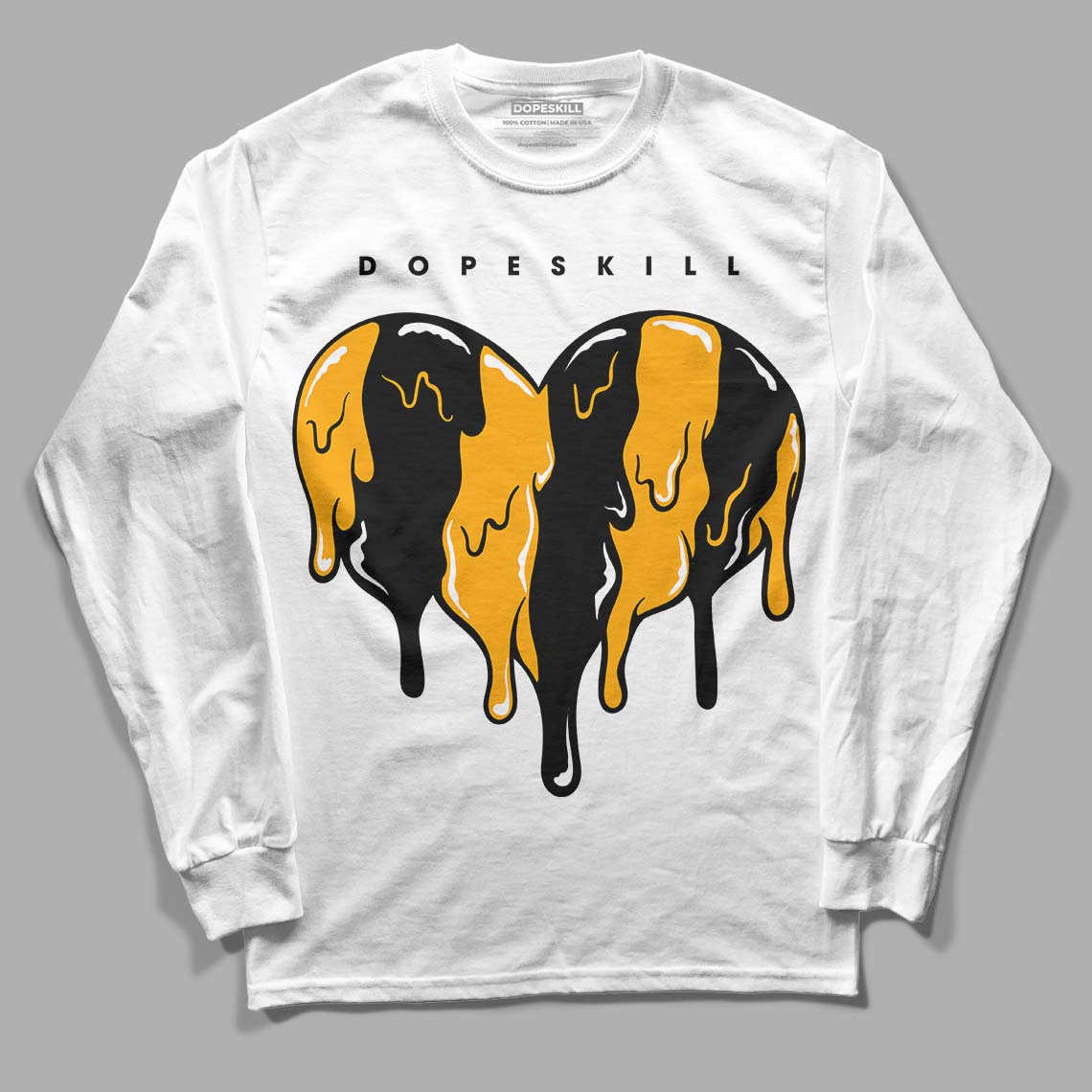 Black Taxi 12s DopeSkill Long Sleeve T-Shirt Slime Drip Heart Graphic
