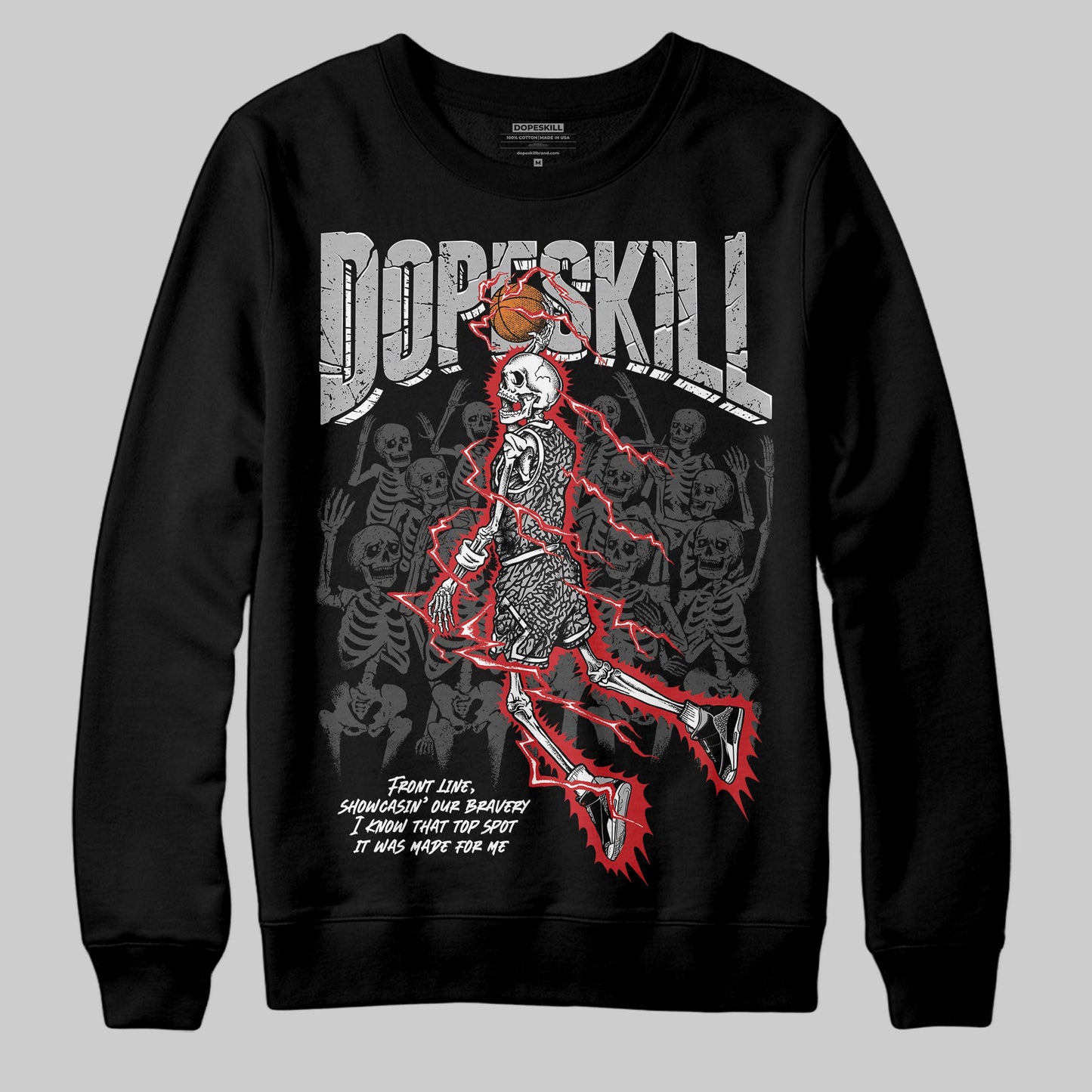 Black Cement 3s DopeSkill Sweatshirt Thunder Dunk Graphic
