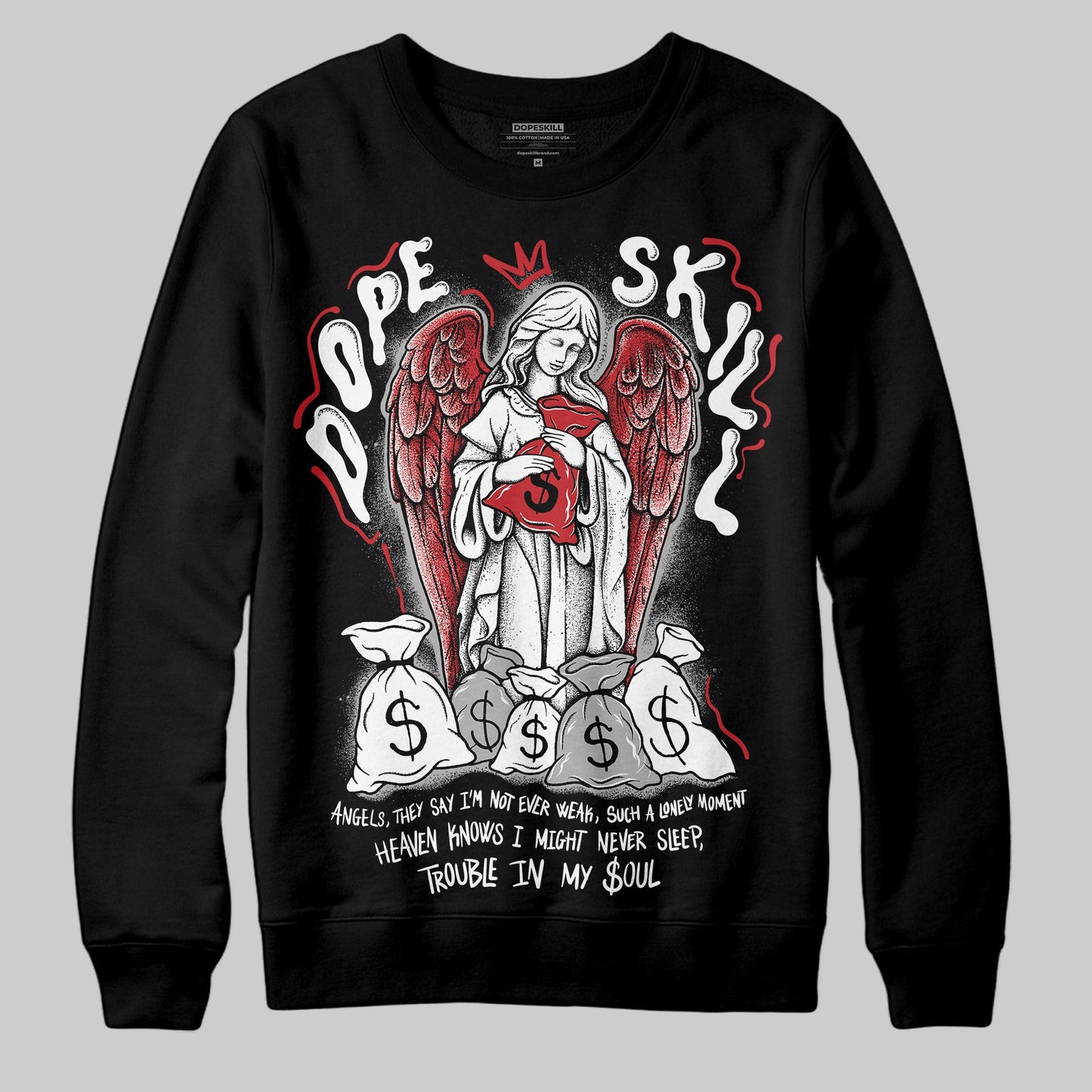Bred 11s DopeSkill Sweatshirt Angels Graphic