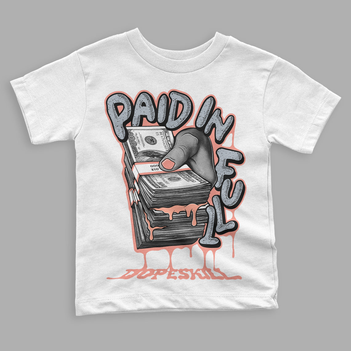 Crimson Bliss 5s DopeSkill Toddler Kids T-shirt Paid In Full Graphic