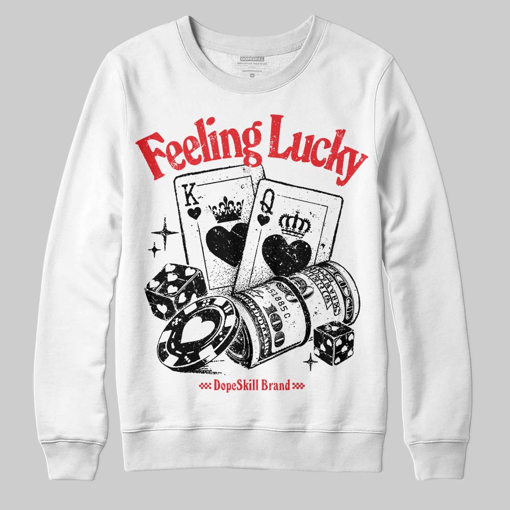 Black and White Collection DopeSkill Sweatshirt Feeling Lucky Graphic