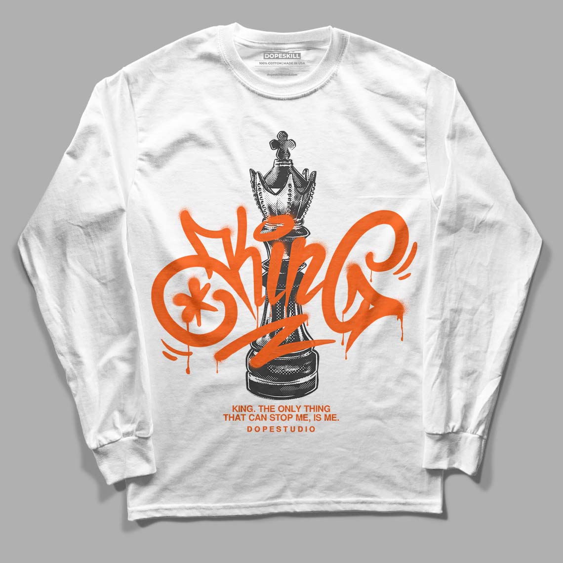Orange Milk DopeSkill Long Sleeve T-Shirt King Chess Graphic