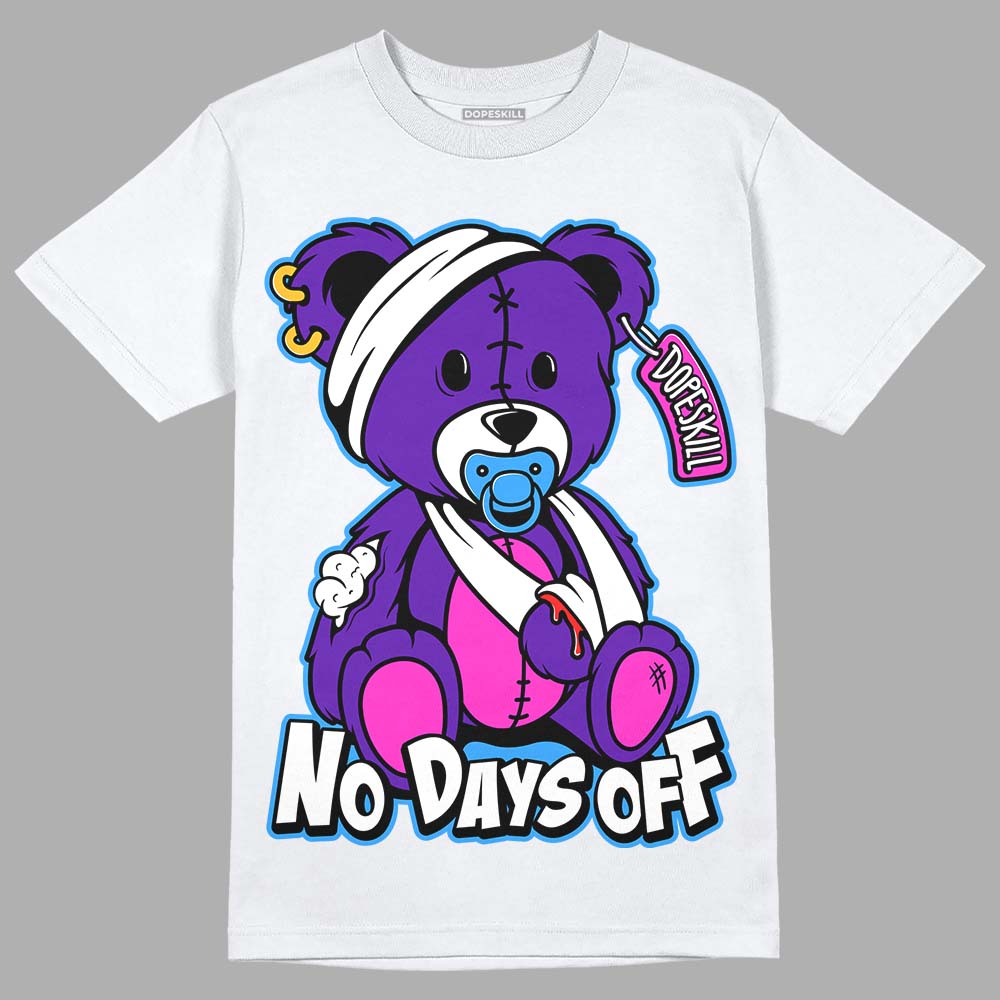 Dunk Purple Championship Court White DopeSkill T-Shirt Hurt Bear Graphic