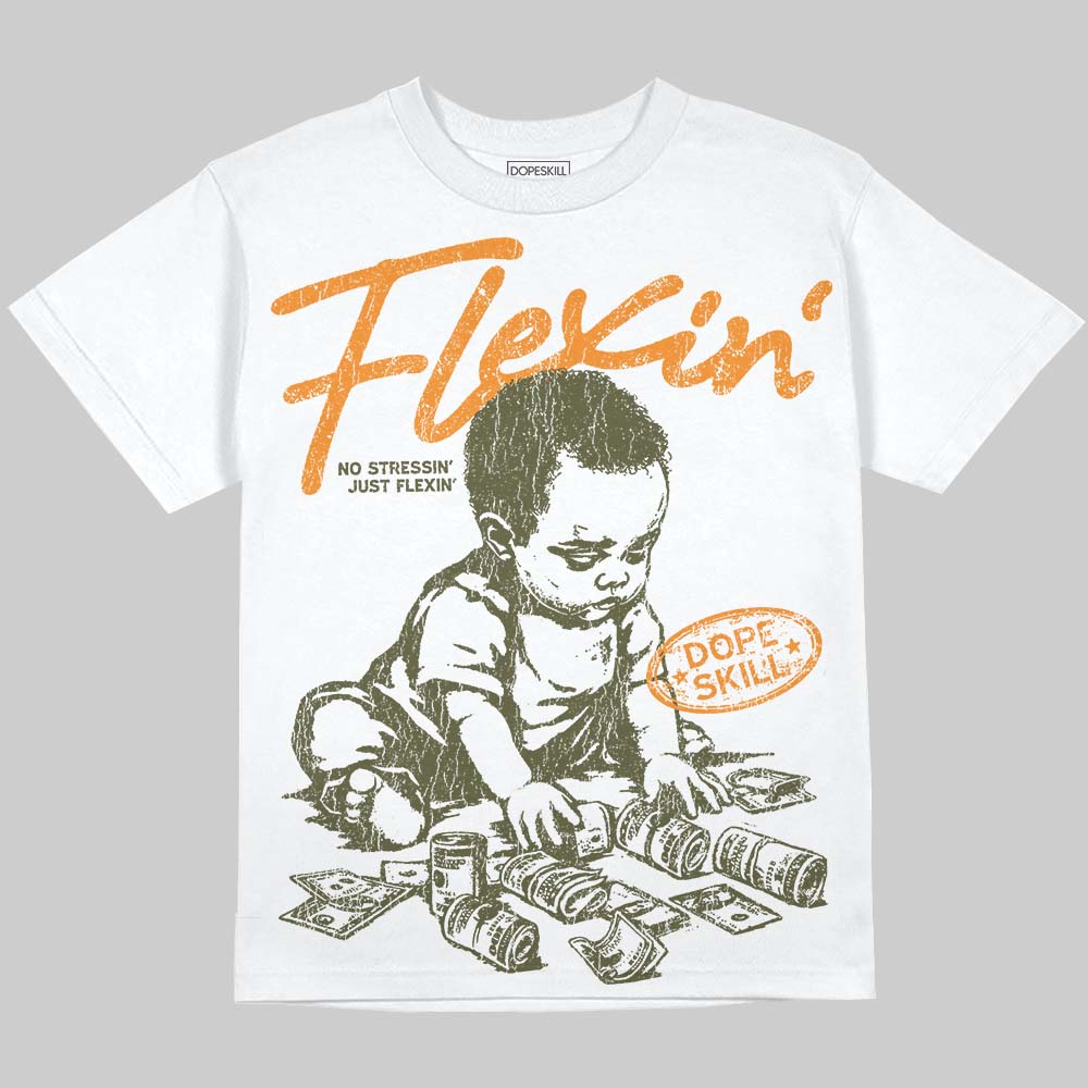 Olive 5s DopeSkill Oversize Print T-Shirt Flexin' Graphic