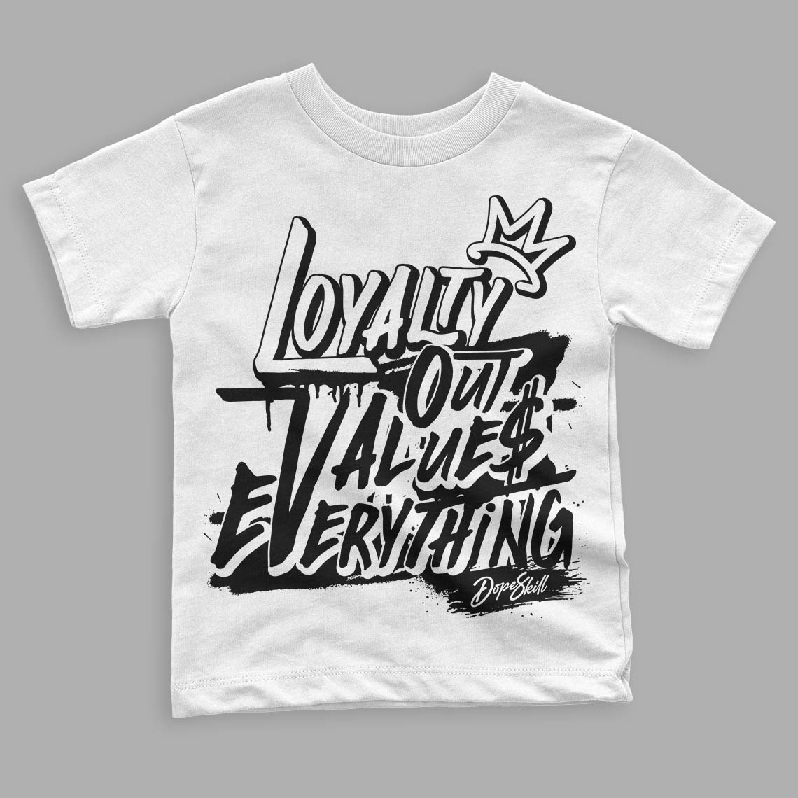 Panda White Black Dunk Low DopeSkill Toddler Kids T-shirt LOVE Graphic