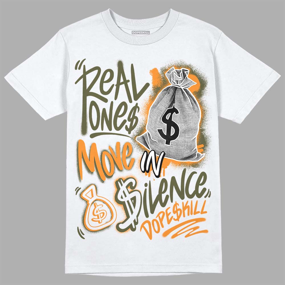 Olive 5s DopeSkill T-Shirt Real Ones Move In Silence Graphic