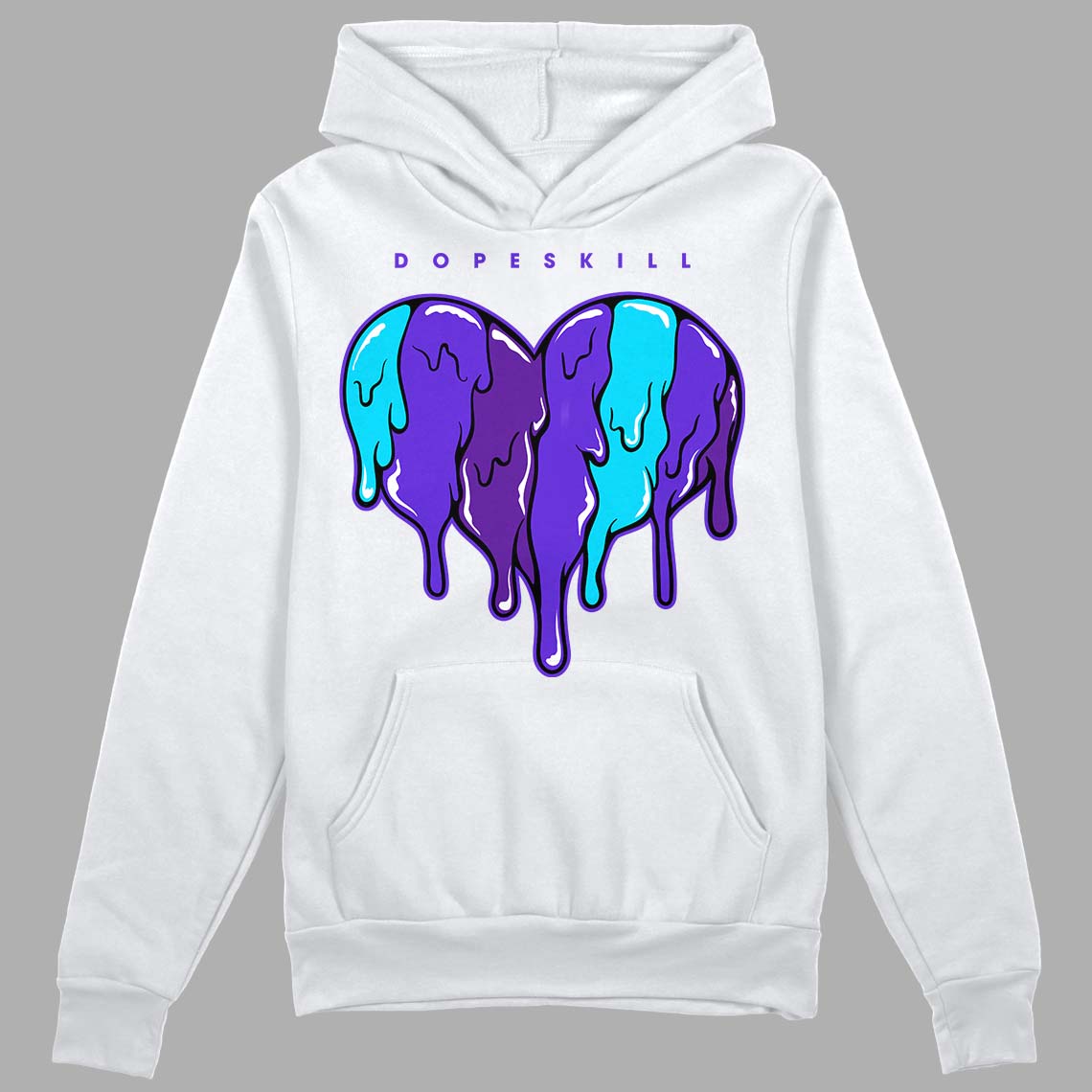 Aqua 6s DopeSkill Hoodie Sweatshirt Slime Drip Heart Graphic