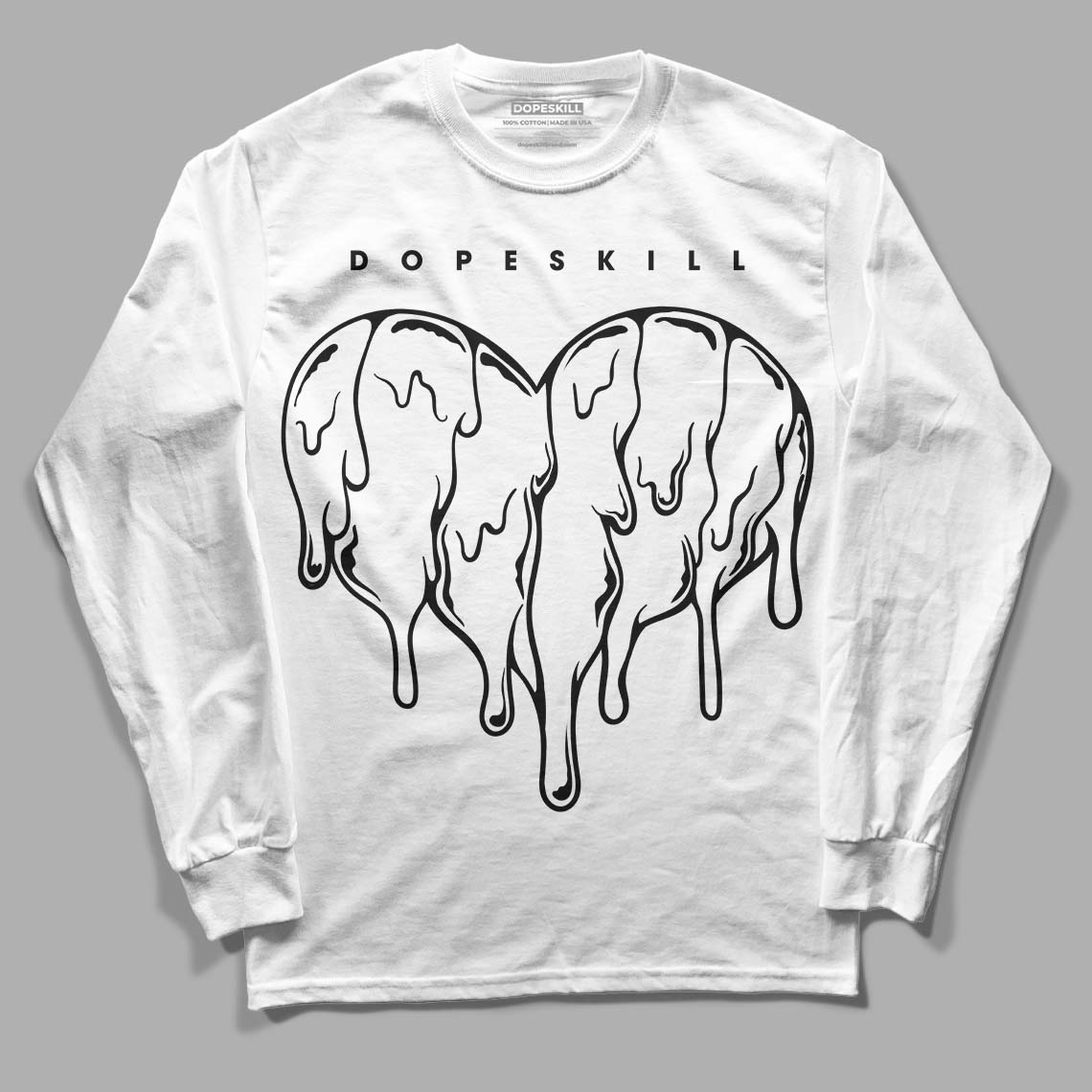 Panda White Black Dunk Low DopeSkill Long Sleeve T-Shirt Slime Drip Heart Graphic