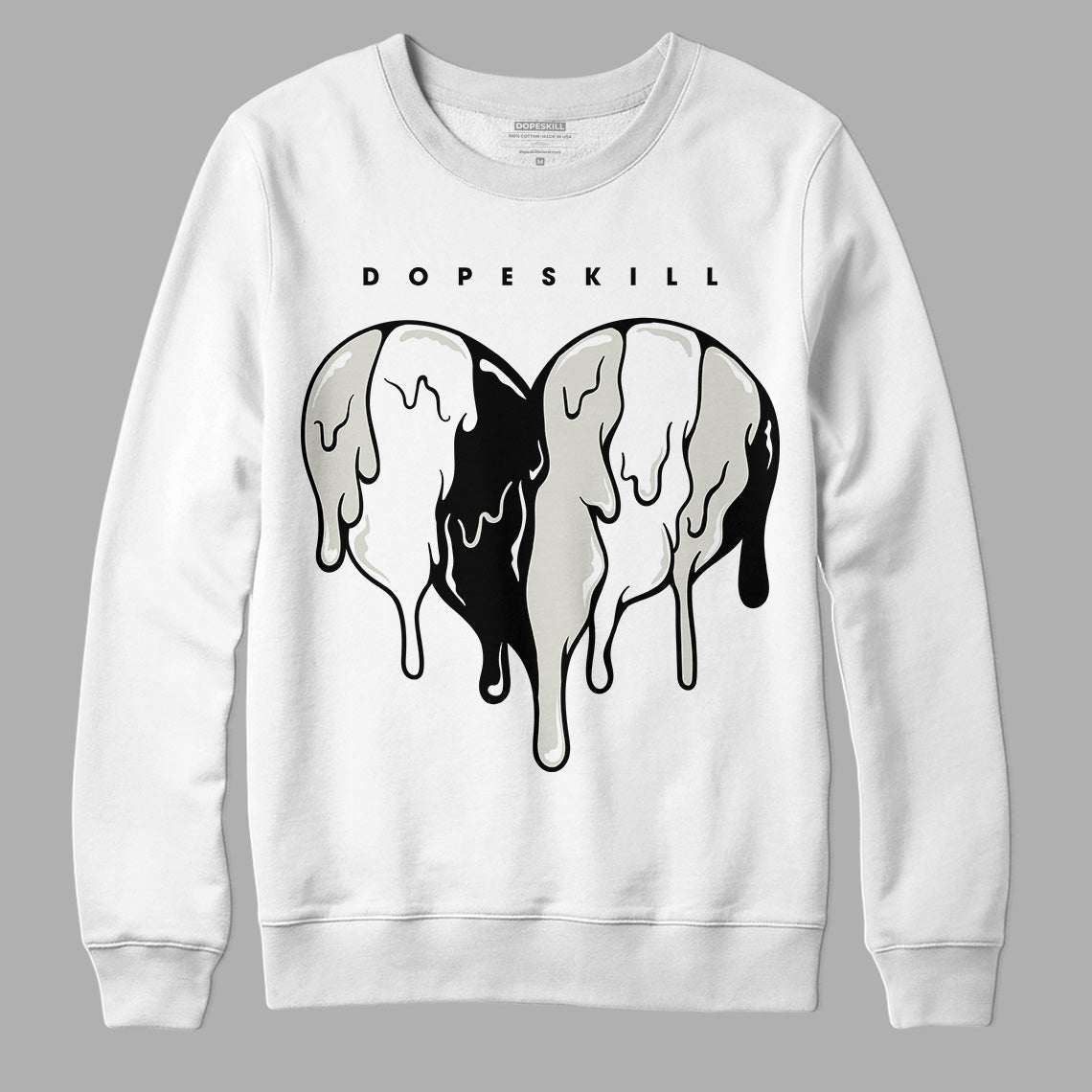 AJ 4 Military Black DopeSkill Sweatshirt Slime Drip Heart Graphic