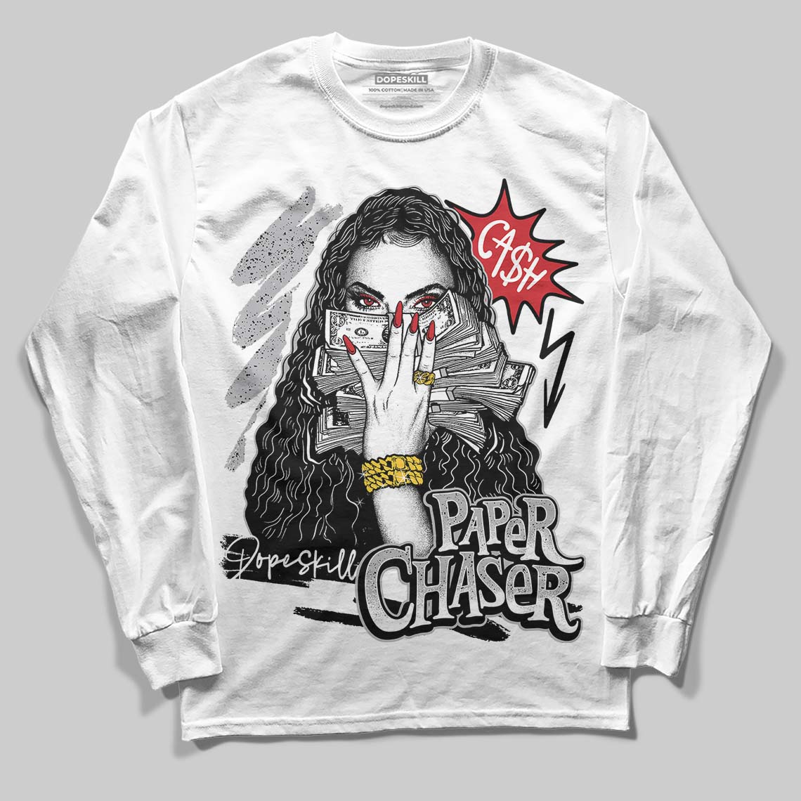 White Cement 4s DopeSkill Long Sleeve T-Shirt NPC Graphic